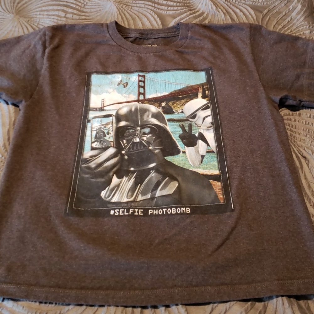 Boy's Star Wars Gray Selfie Tshirt